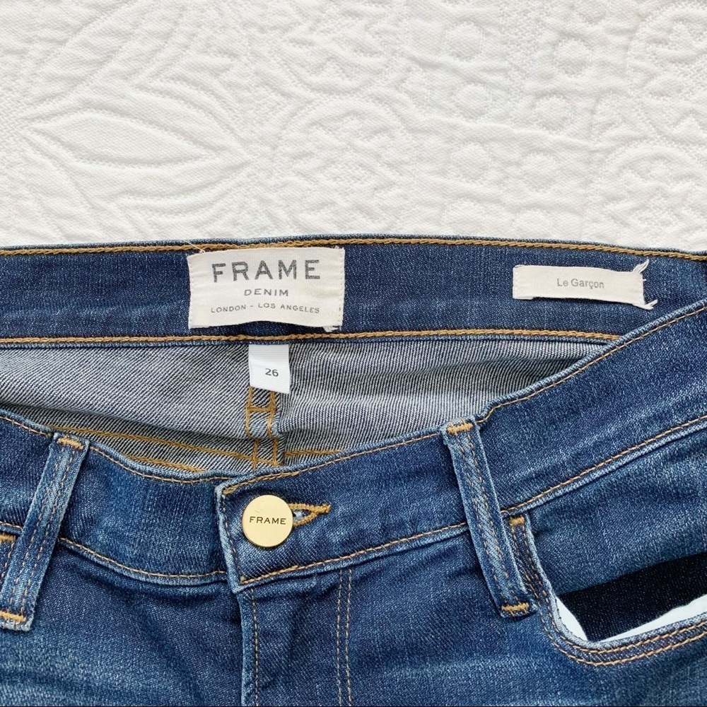 Frame Le Garçon Boyfriend Jean in West Drive - Picture 5 of 8